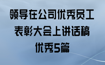 领导在公司优秀员工表彰大会上讲话稿优秀5篇