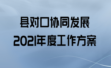 县对口协同发展2021年度工作方案